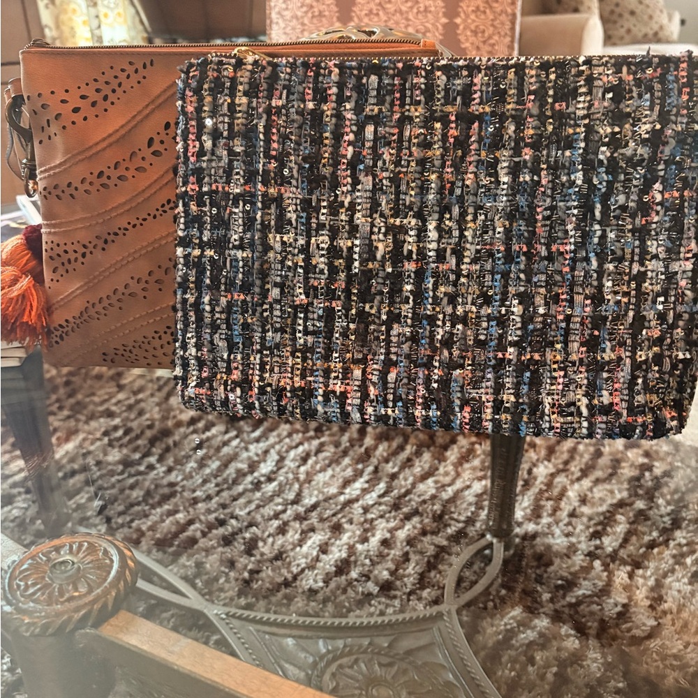 Sonata Tan T Shirt & Jeans and Dream Control Tweed Clutch (3set)